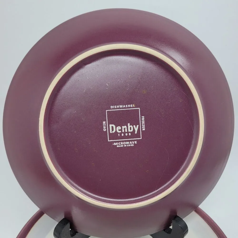 Denby Alfresco Purple Set Of 3 Vintage 8 1/2